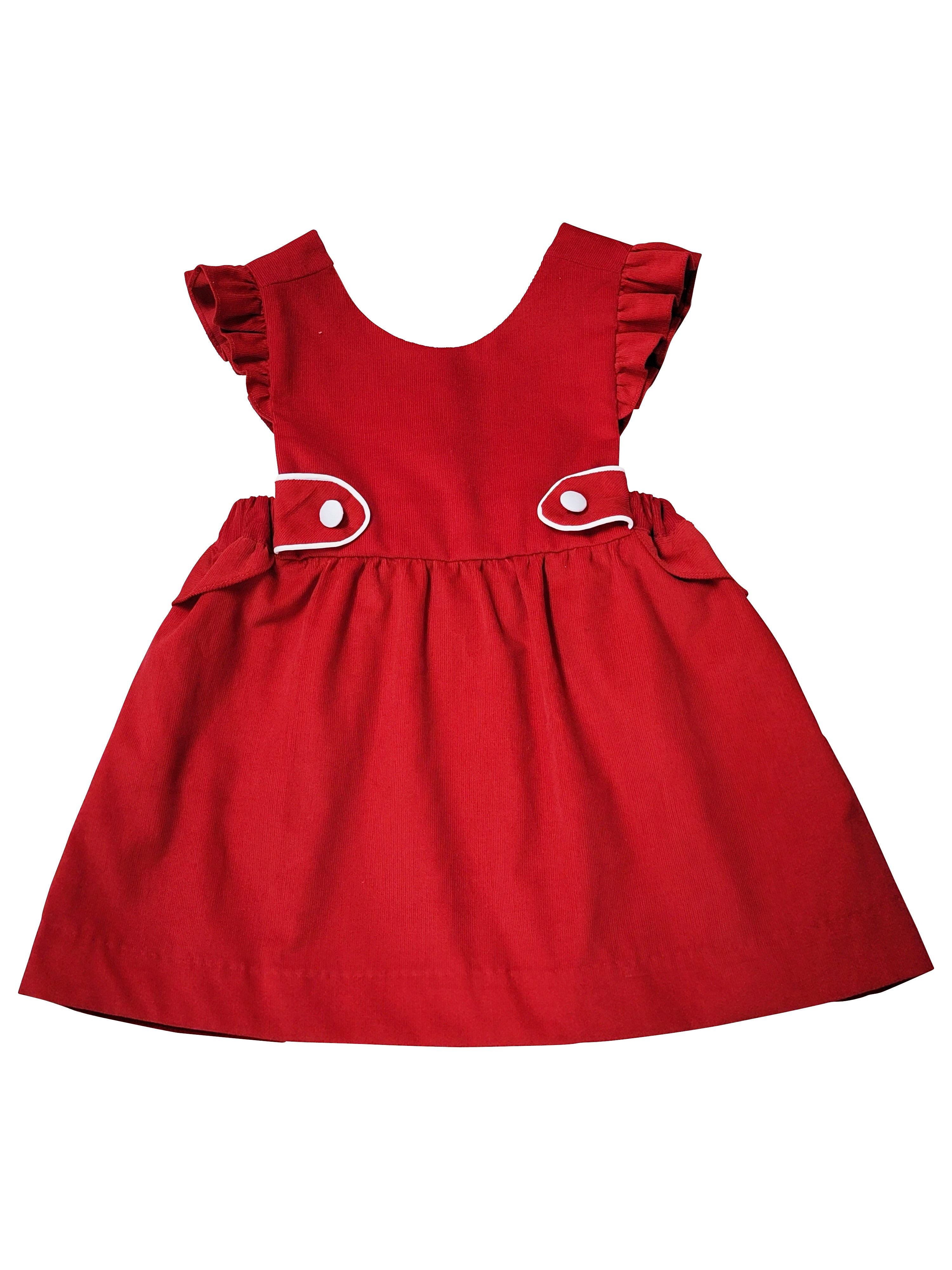 Girl's Red Corduroy Jumper - Little Threads Inc. Children's Clothing
