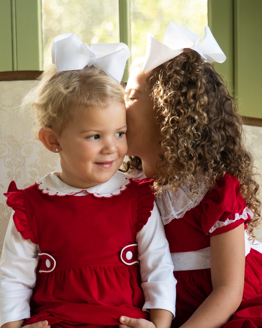 Girl's Red Corduroy Jumper - Little Threads Inc. Children's Clothing