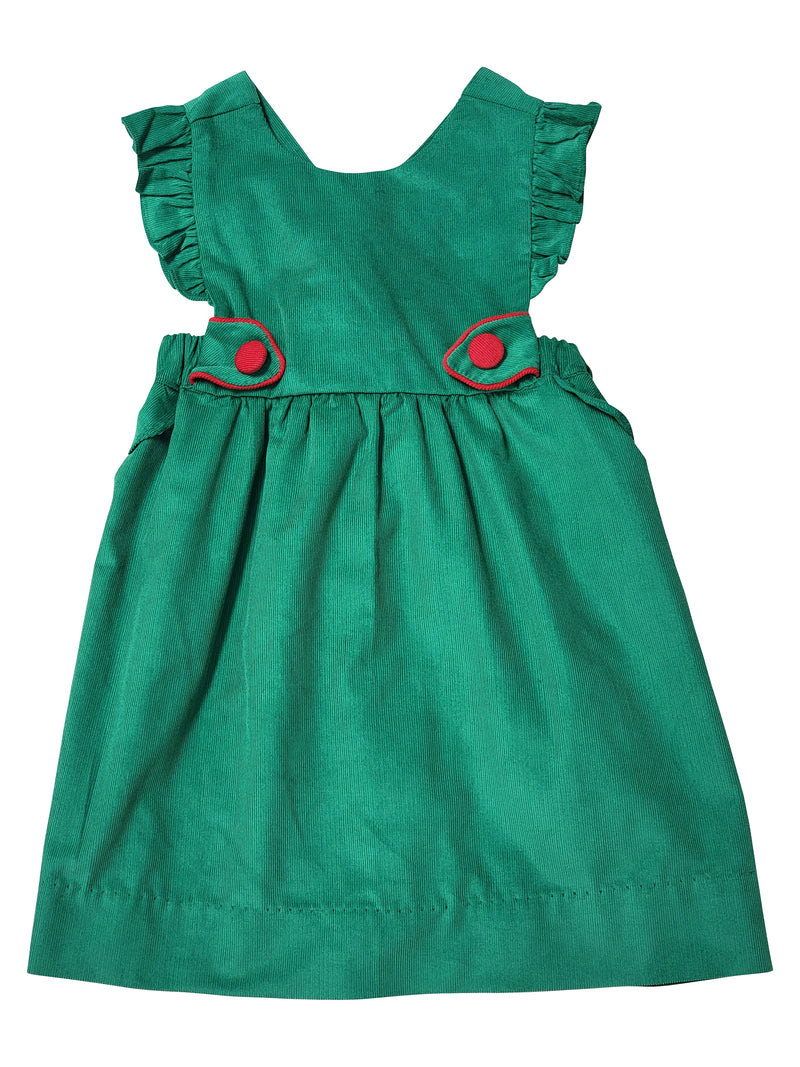 Girl's Green Corduroy Jumper - Little Threads Inc. Children's Clothing