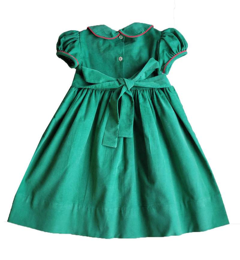 Girl's "X-Mas Rocking Horse" Smocked Dress - Little Threads Inc. Children's Clothing