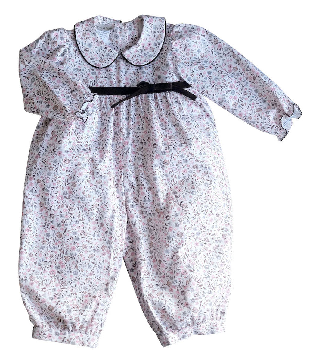Cary Collection Fall Floral girl Long romper - Little Threads Inc. Children's Clothing