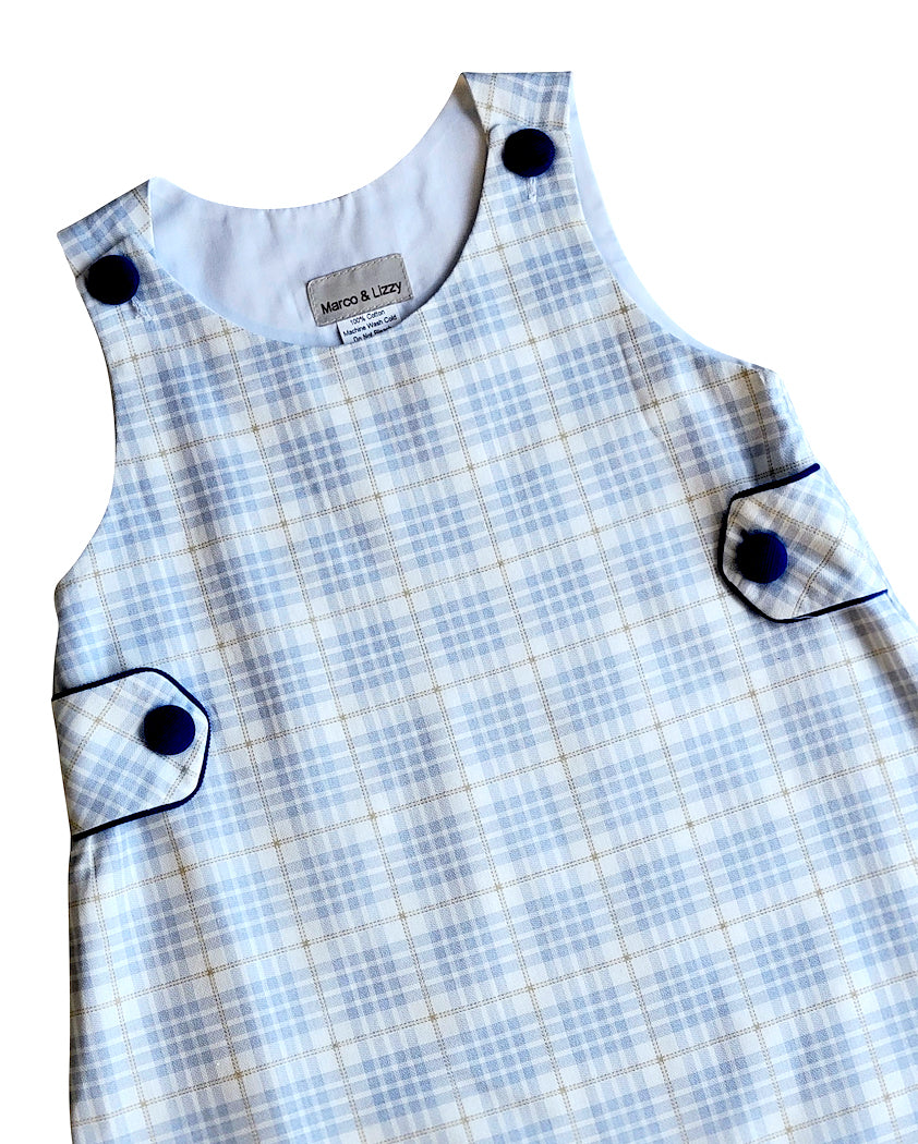 Fall Checkered with blue buttons Girl's Jumper - Little Threads Inc. Children's Clothing
