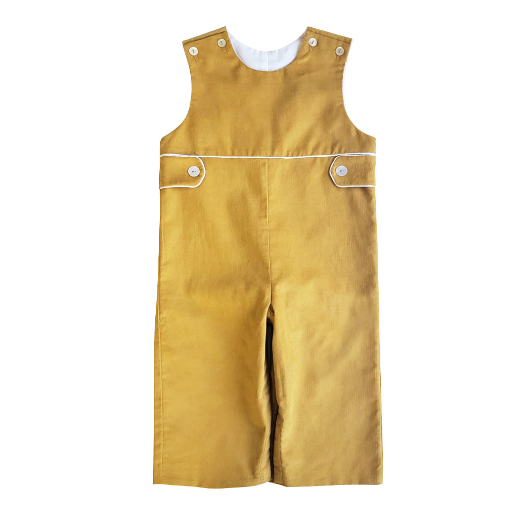 Celine- Fall Boys Mustard  Corduroy Overalls