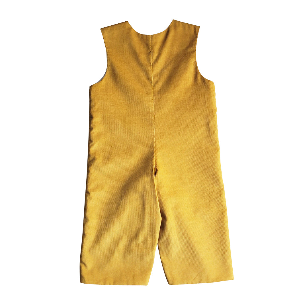 Celine- Fall Boys Mustard  Corduroy Overalls
