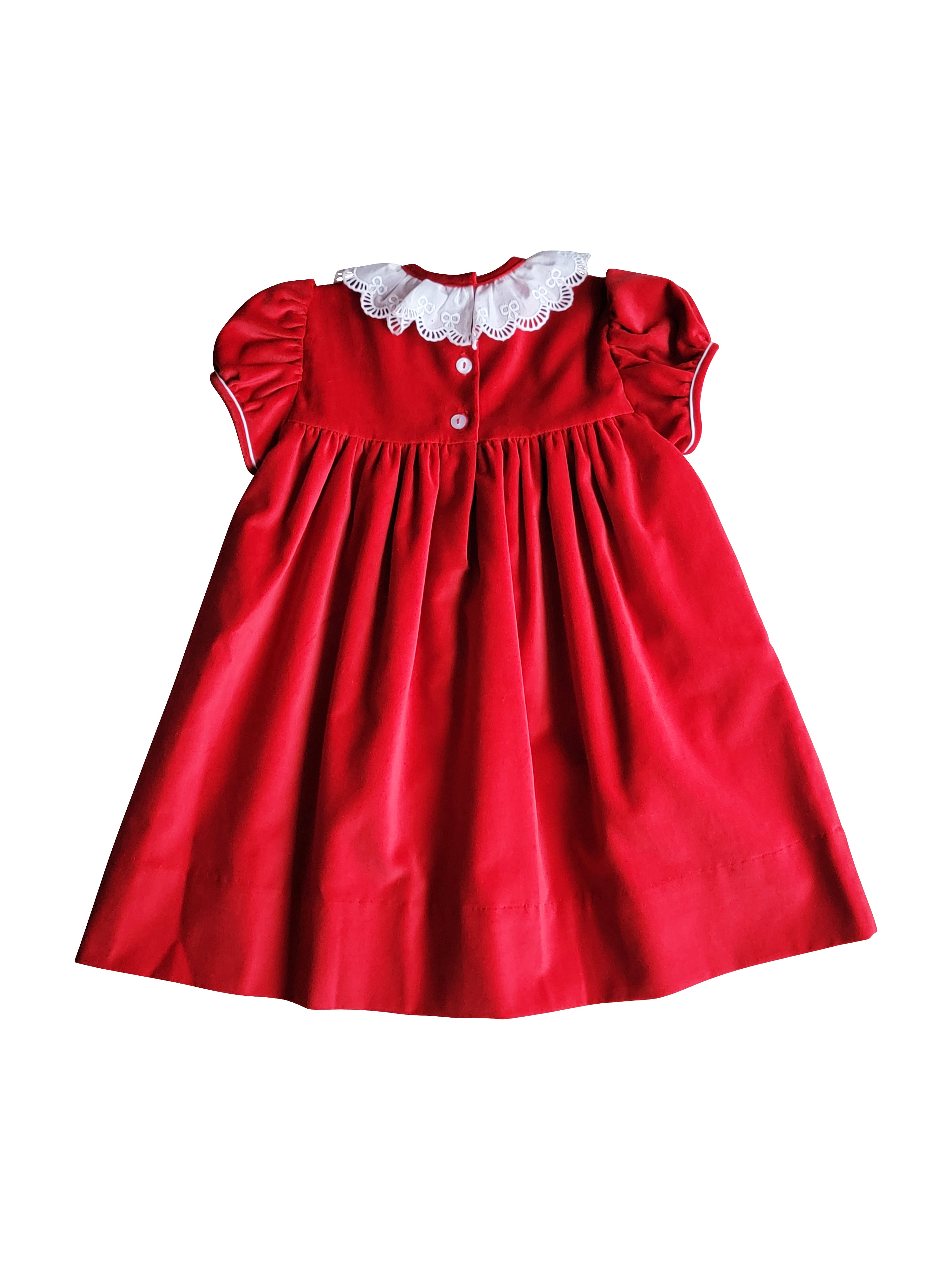 Christmas Red Velvet Collection Ruffle Float Girl's Dress - Little Threads Inc. Children's Clothing