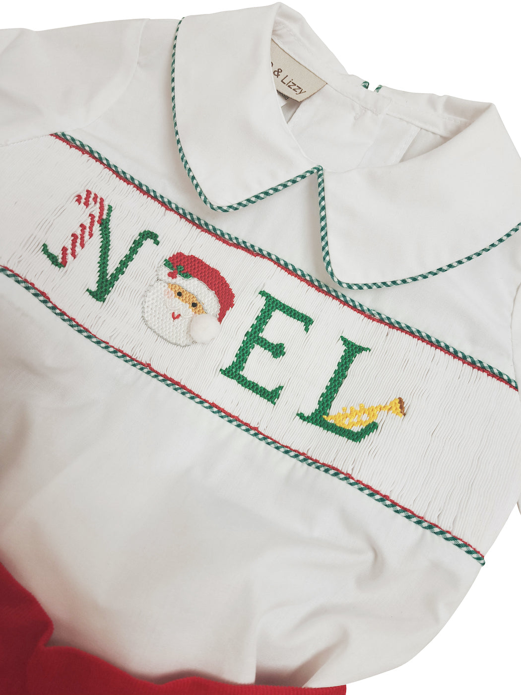 Boy "Christmas Noel"  White Long Sleeve Red Short Set - Little Threads Inc. Children's Clothing