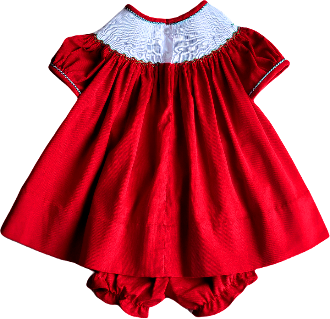 Girl "Christmas Noel" Hand Smocked Bishop - Little Threads Inc. Children's Clothing