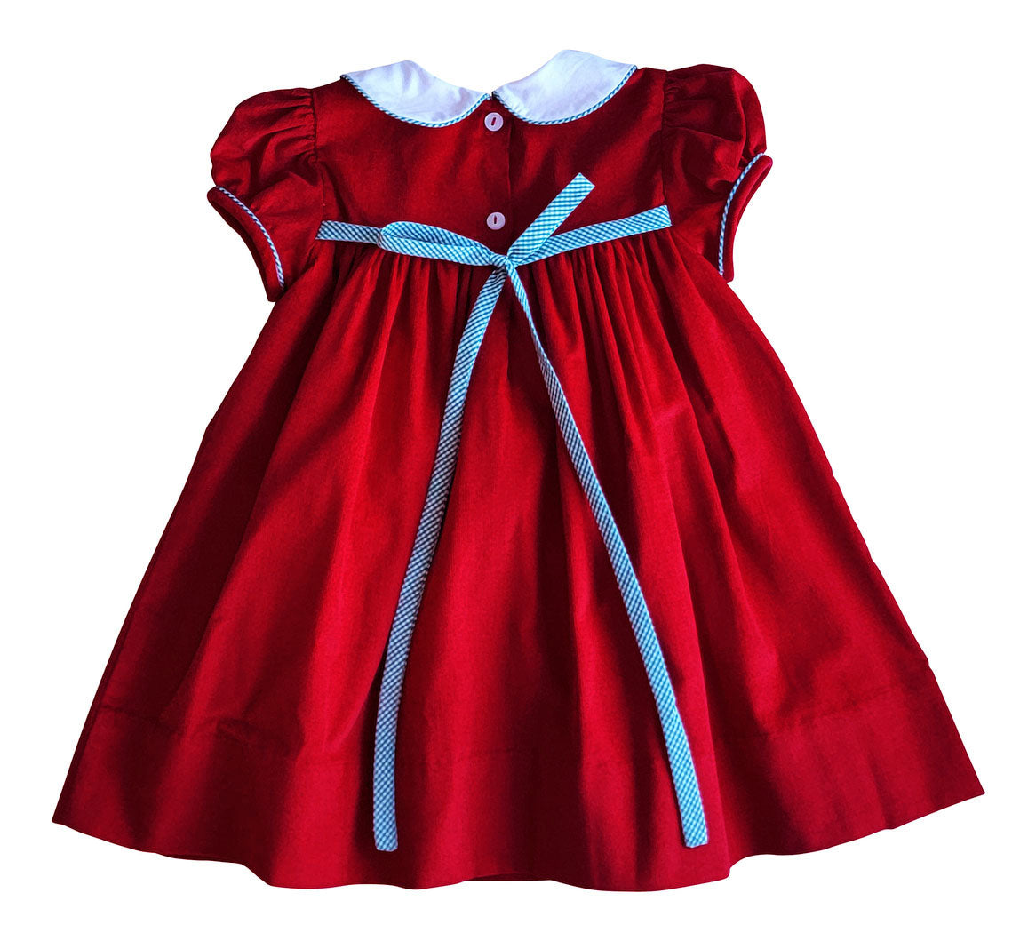 Girl's "Christmas Noel" Applique Float Dress - Little Threads Inc. Children's Clothing
