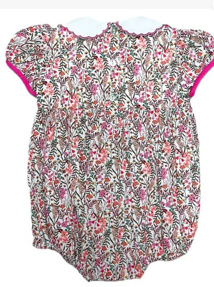 Baby Girl's "Amy & Lucas" Bubble with Embroidered Collar