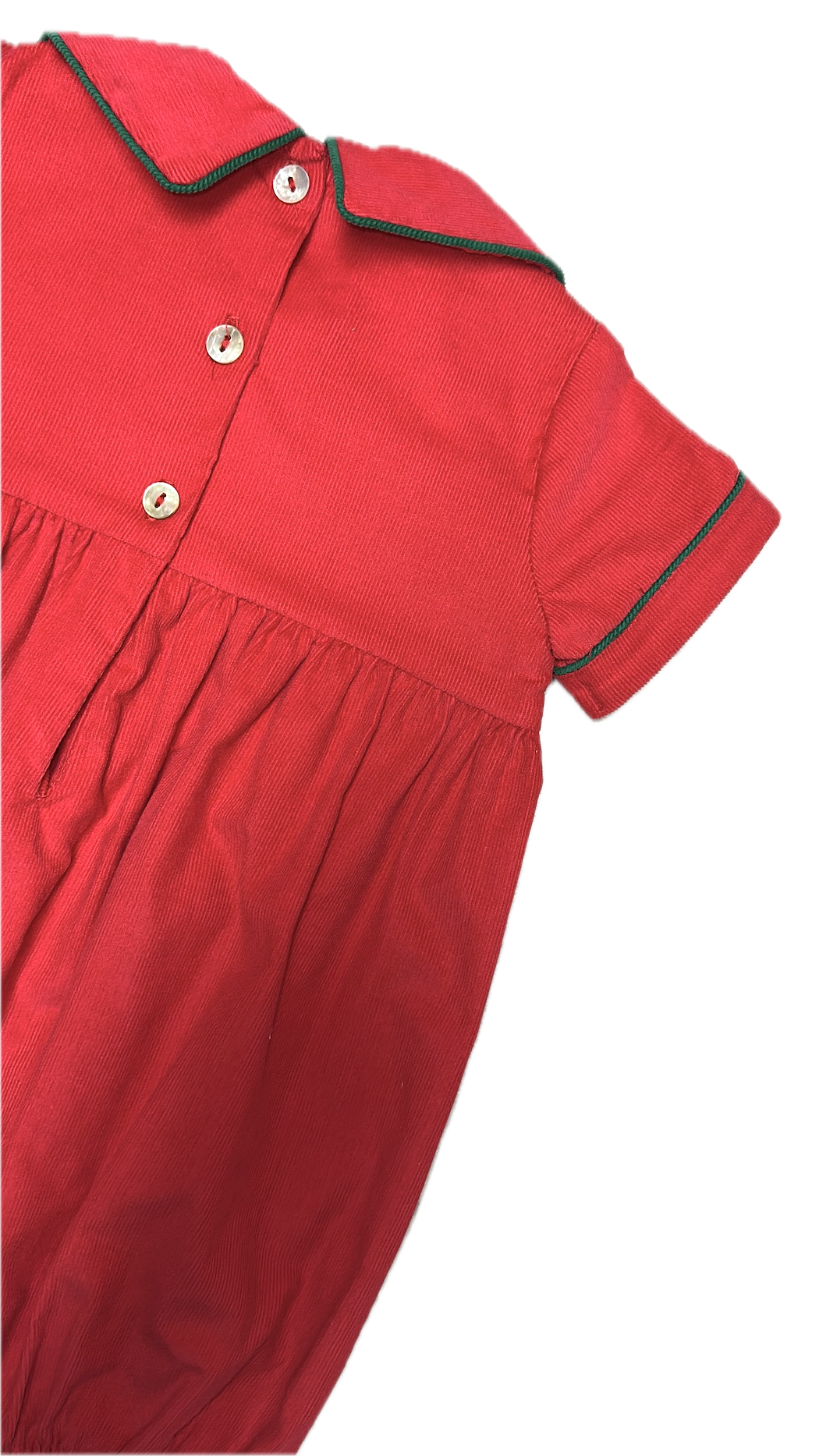 Baby Boy's "Christmas Classic" Red Corduroy Romper - Little Threads Inc. Children's Clothing