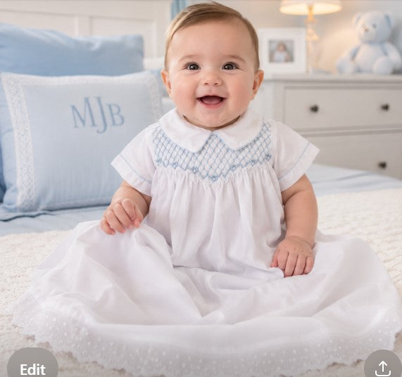 Boys smocked daygown