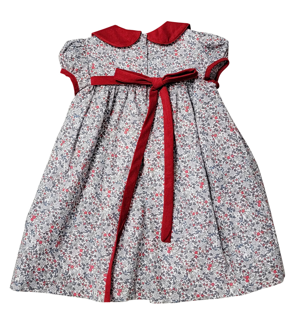 Girl's "Callie & Carter" Christmas Floral Cotton Dress - Little Threads Inc. Children's Clothing