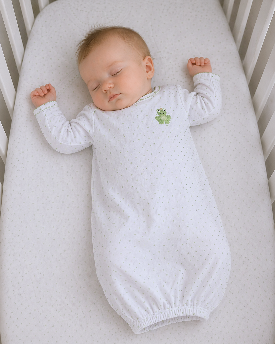 Frog Print Baby's Daygown - Little Threads Inc. Children's Clothing