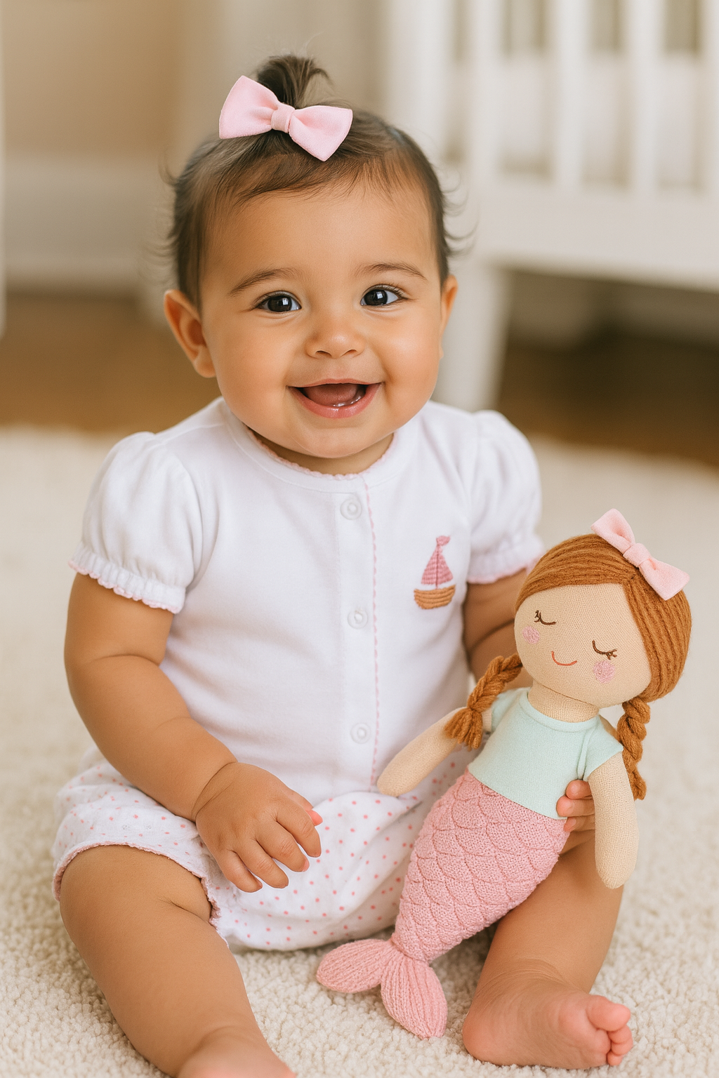 Baby Girl's "Sailboat" Diaper Set