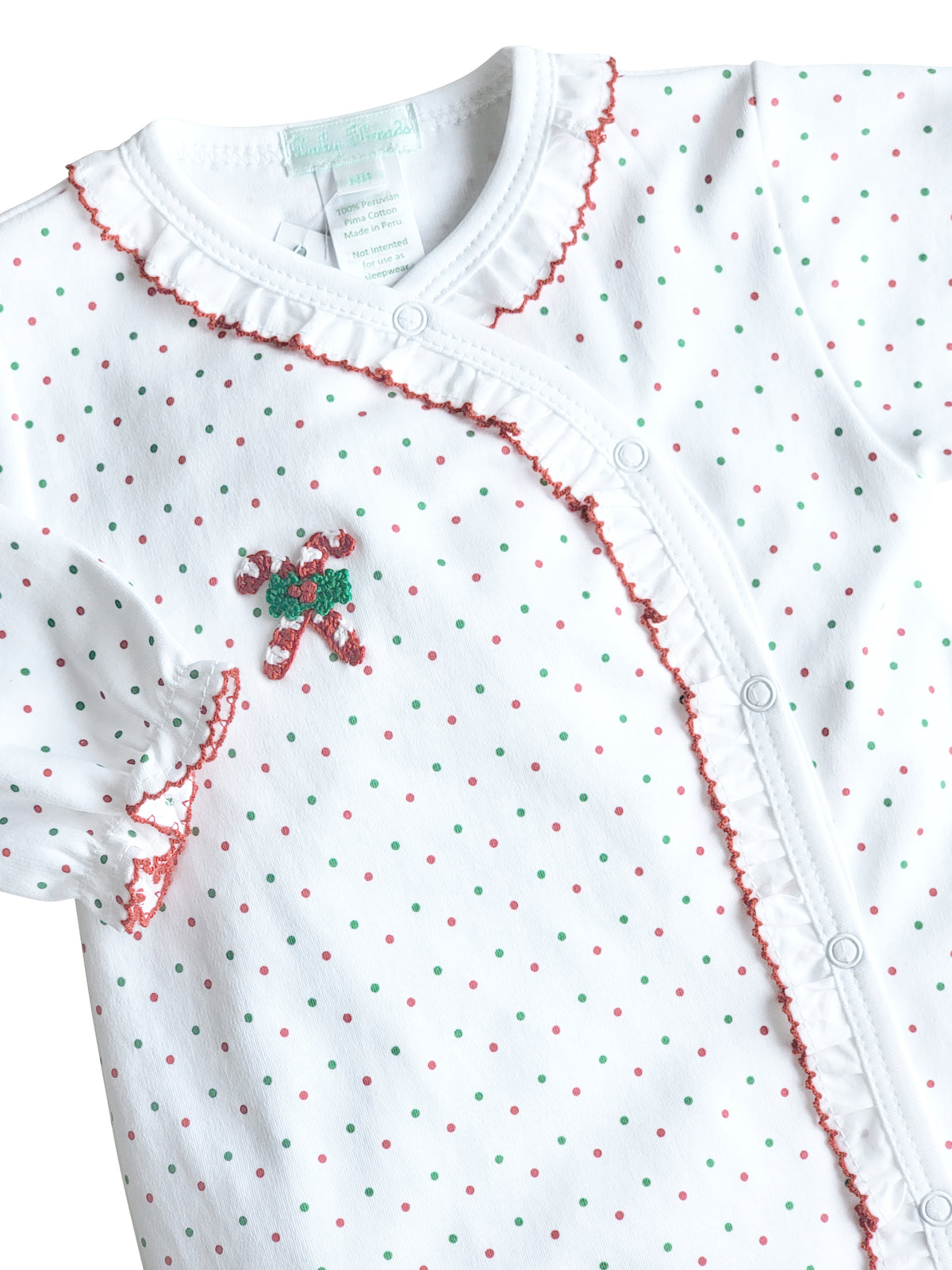 Christmas Baby Girl's Candy Cane Footie - Little Threads Inc. Children's Clothing