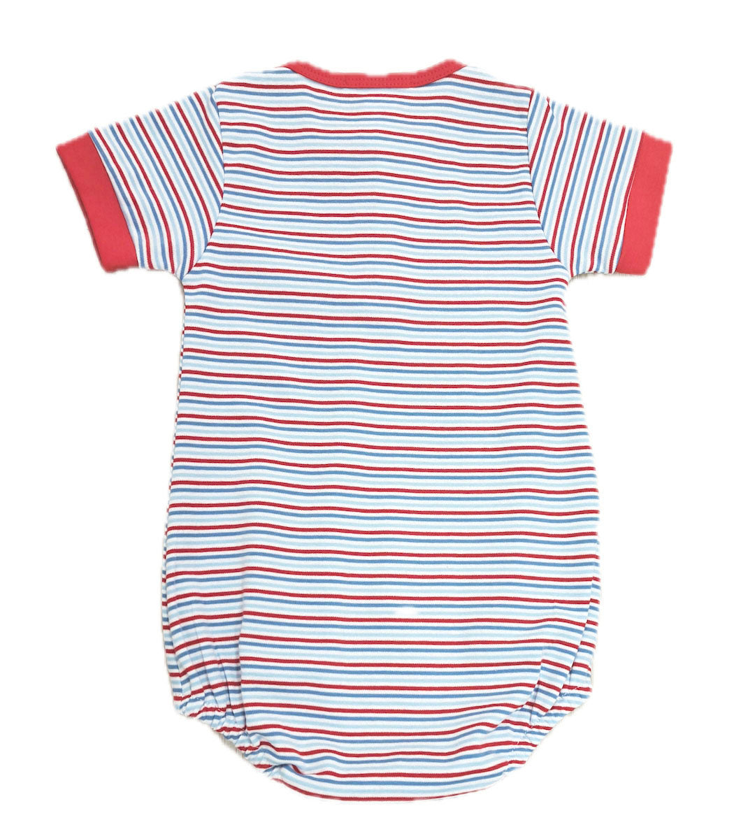 Red white and blue Stripe boy's romper - Little Threads Inc. Children's Clothing