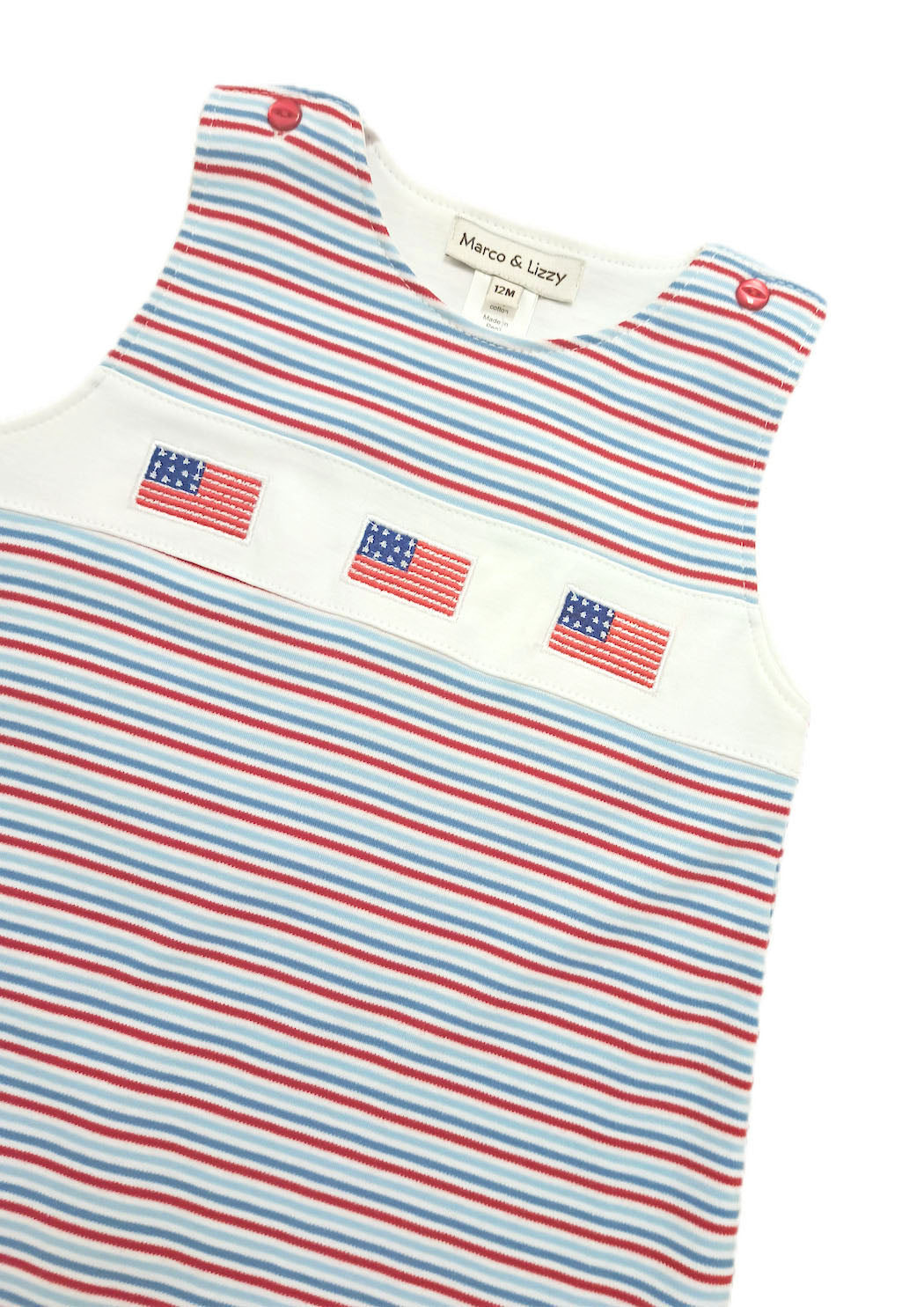 Red white and blue striped boy's overall - Little Threads Inc. Children's Clothing