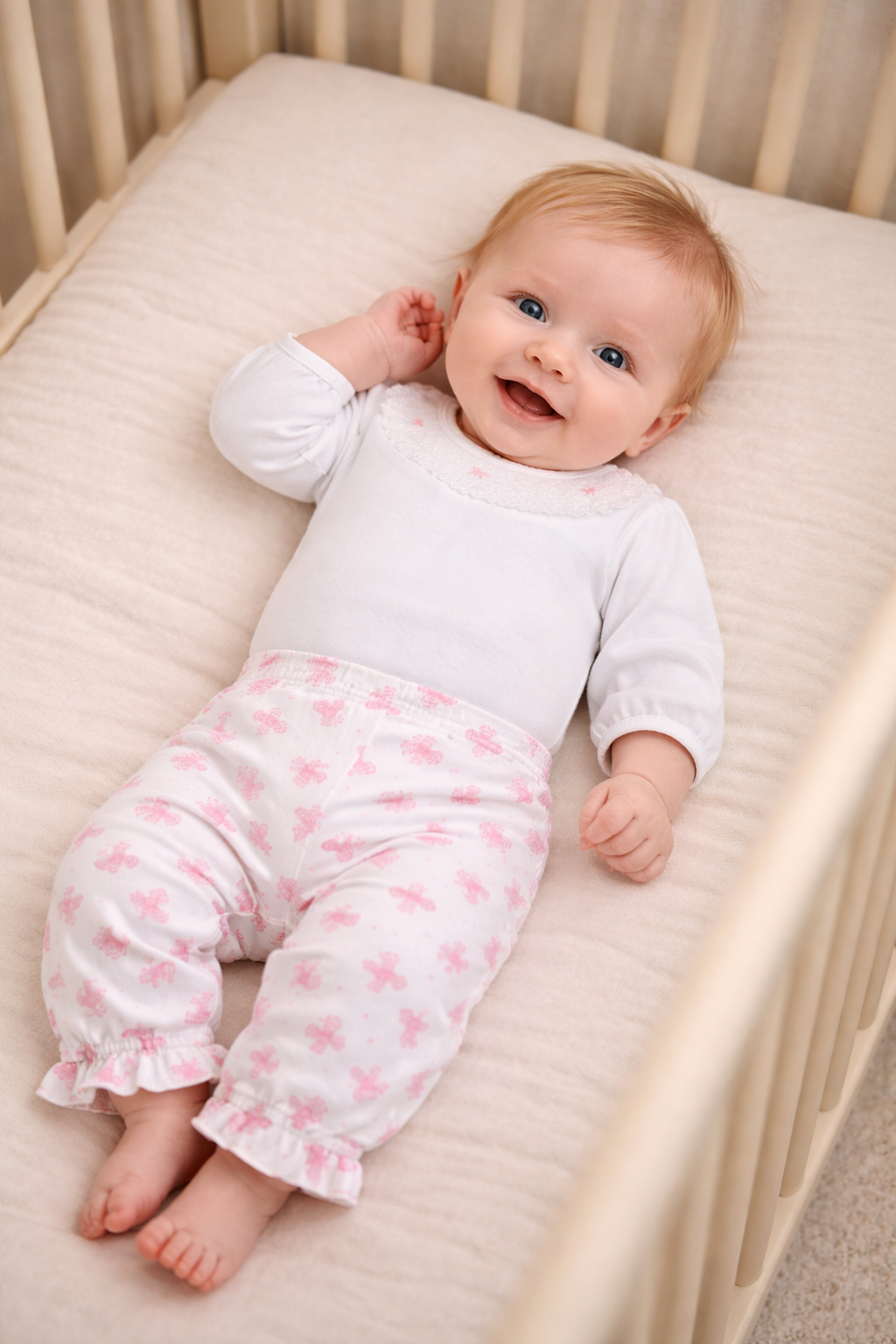 Onesie and Pant Set Pink Bows Print 100% Pima Cotton - Little Threads Inc. Children's Clothing