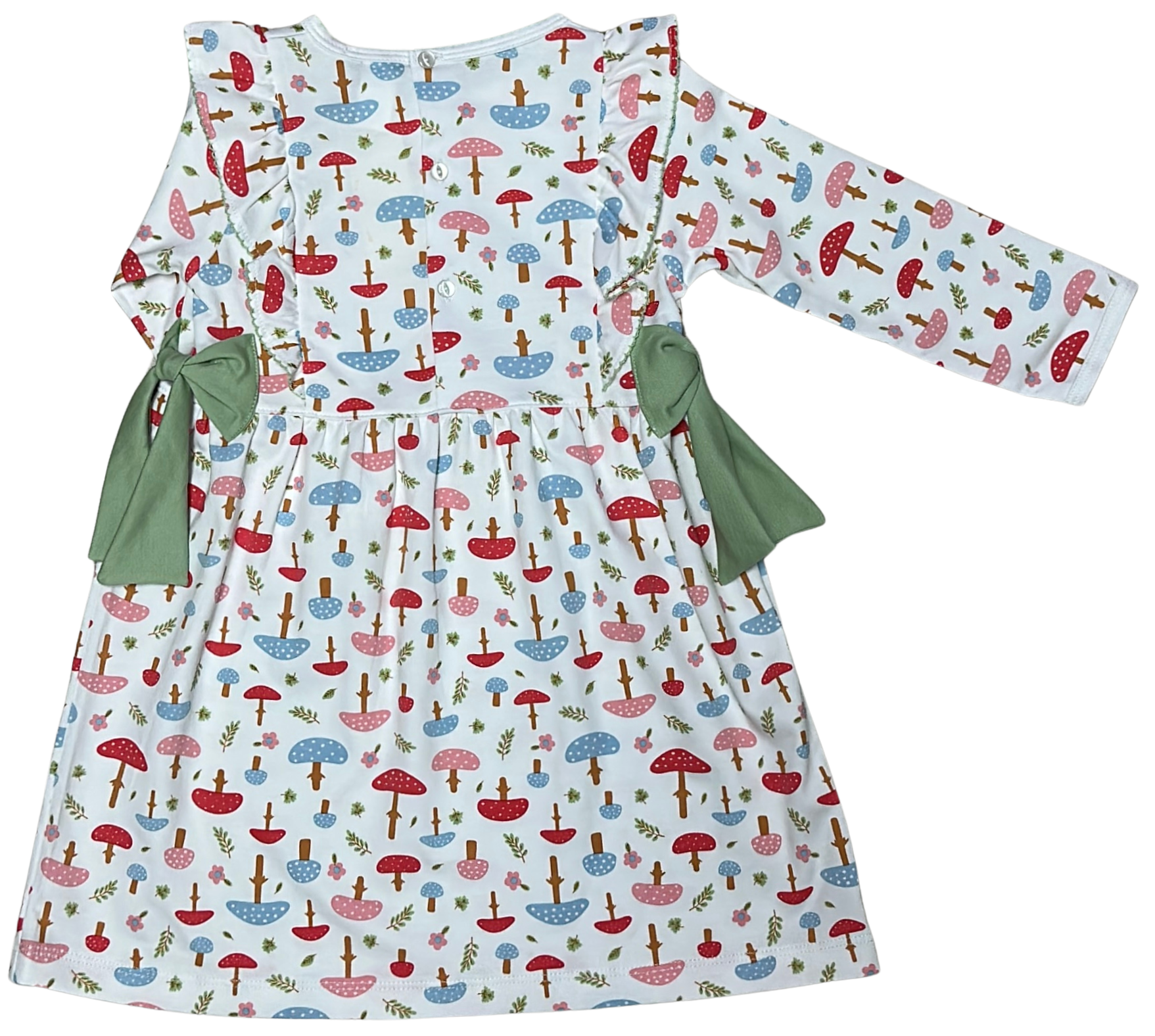 Fall Mushrooms Print Side bows Girl Dress - Little Threads Inc. Children's Clothing