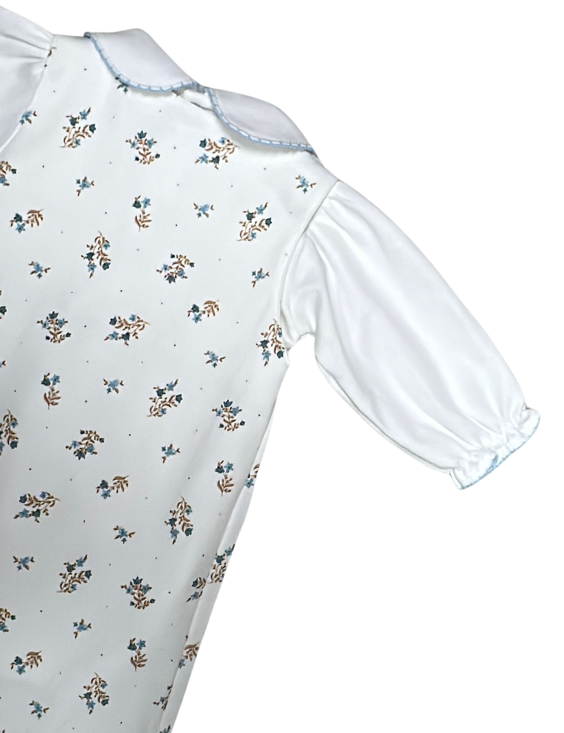 Baby Threads Baby Girl's Romper Set – Dainty Blue Fall Flowers | 100% Pima Cotton