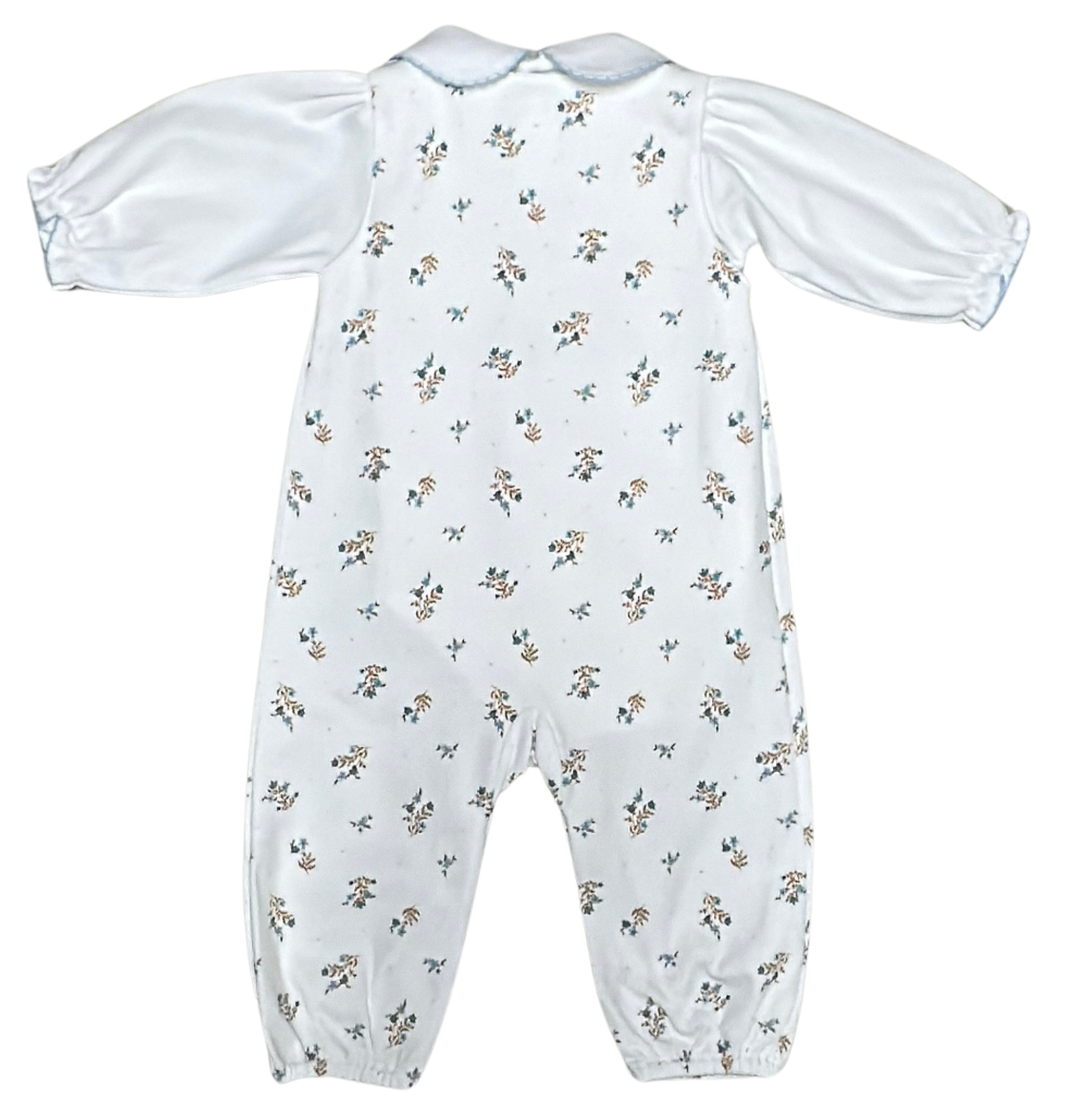 Baby Threads Baby Girl's Romper Set – Dainty Blue Fall Flowers | 100% Pima Cotton