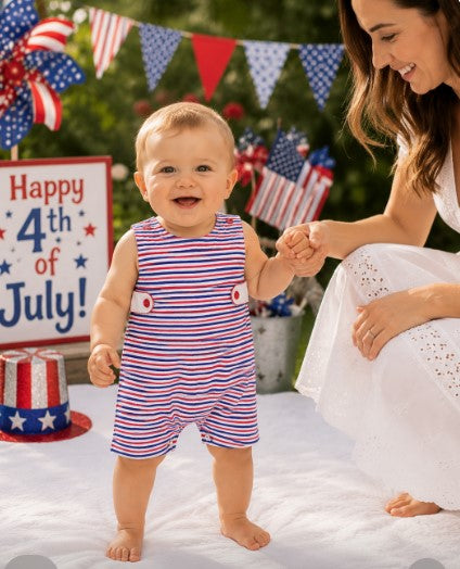 Patriotic Collection Striped Boys overall