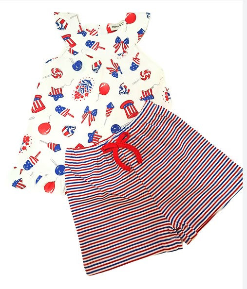 Patriotic Collection Girl's short set
