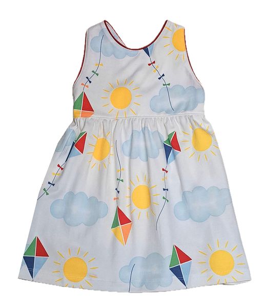 Kites Open Back Girls Sundress - Little Threads Inc. Children's Clothing