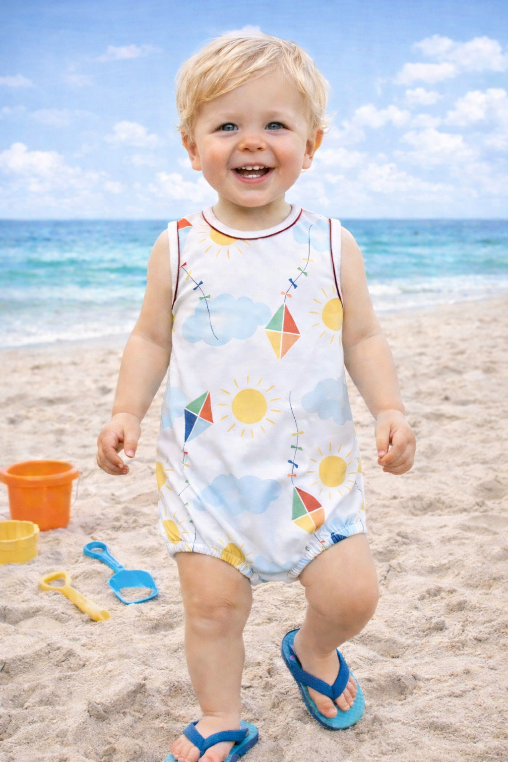 Summer Kites Boys Romper - Little Threads Inc. Children's Clothing