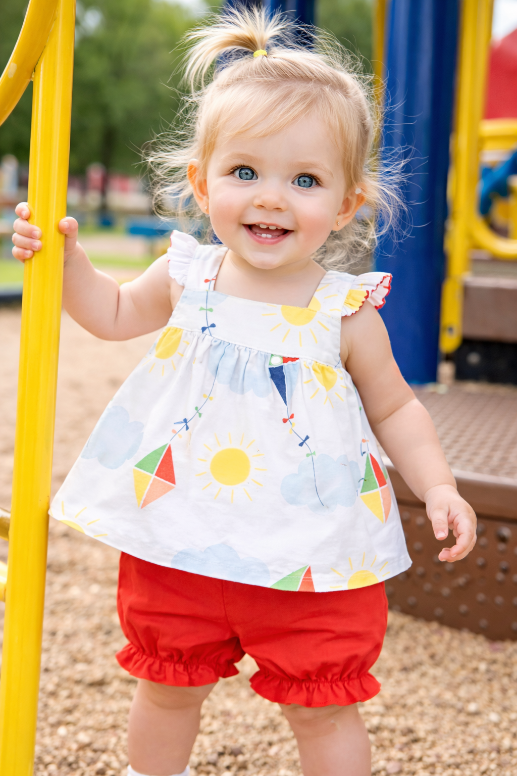 Summer Kites Girls Bloomer Set - Little Threads Inc. Children's Clothing