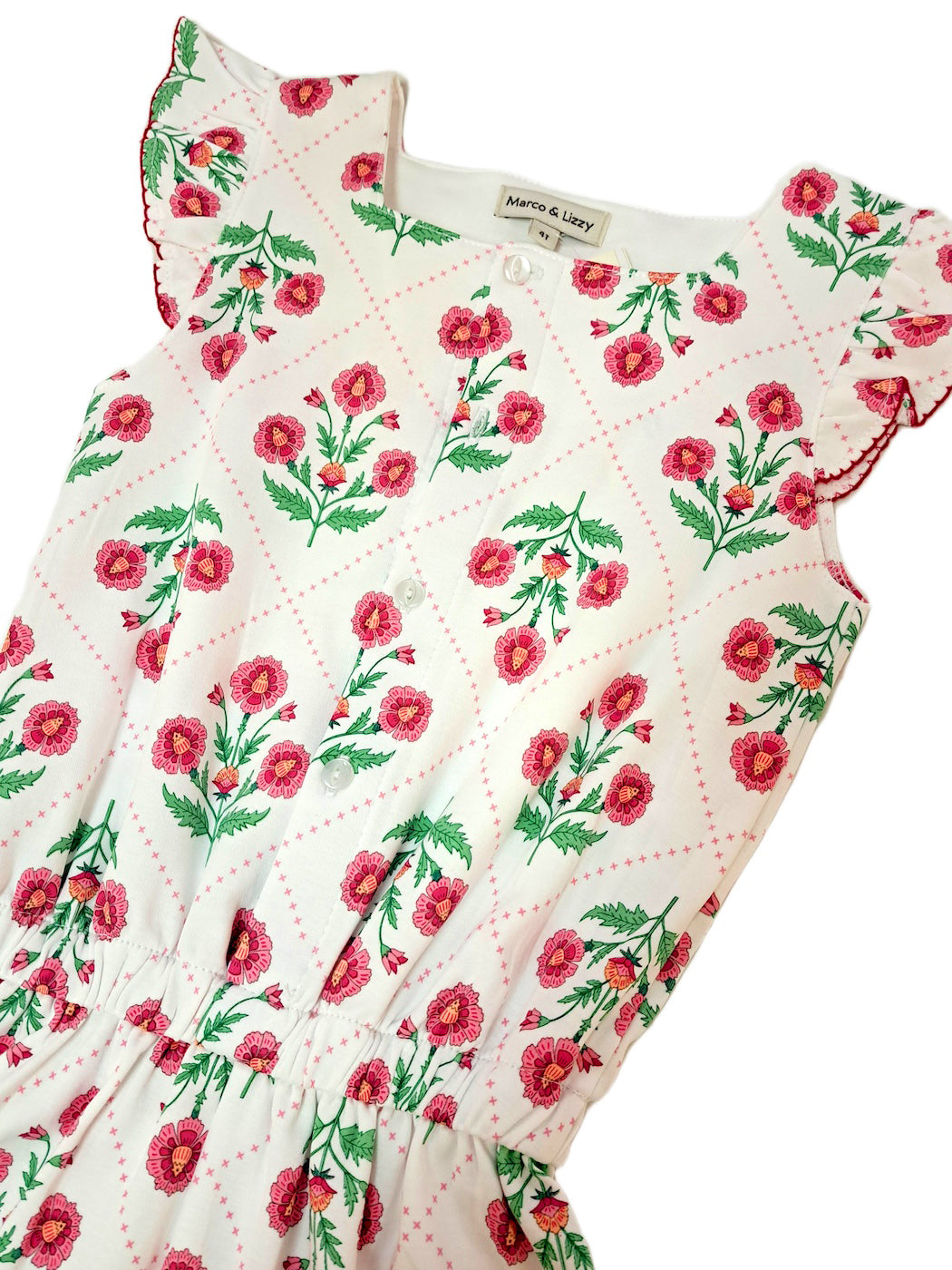 Madison Girls Floral Pima Cotton Romper - Little Threads Inc. Children's Clothing
