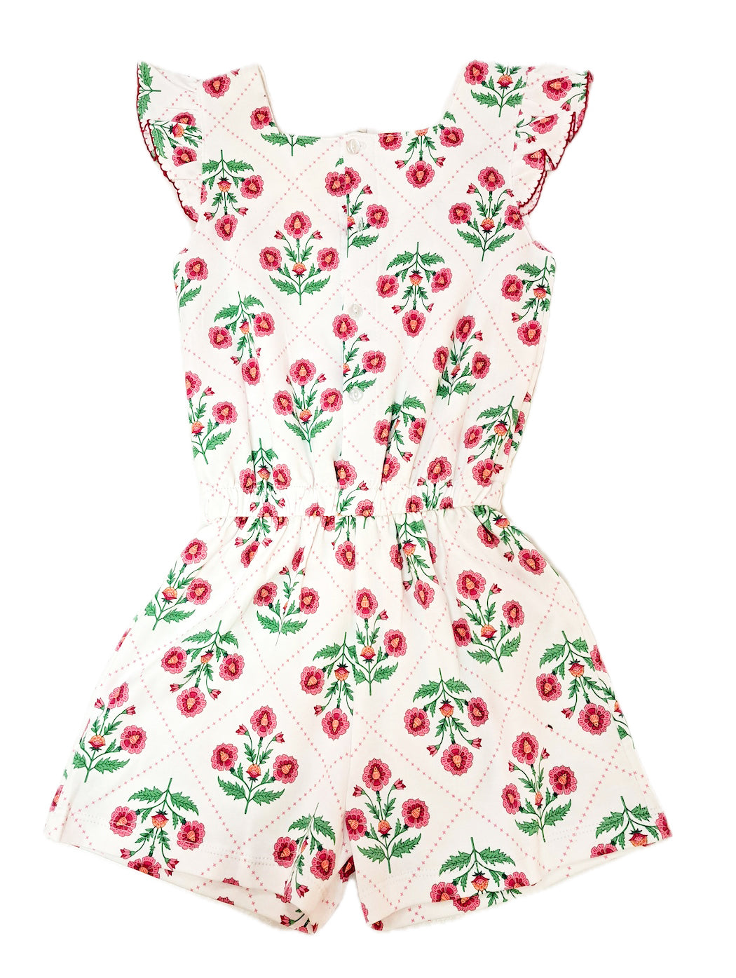 Madison Girls Floral Pima Cotton Romper - Little Threads Inc. Children's Clothing