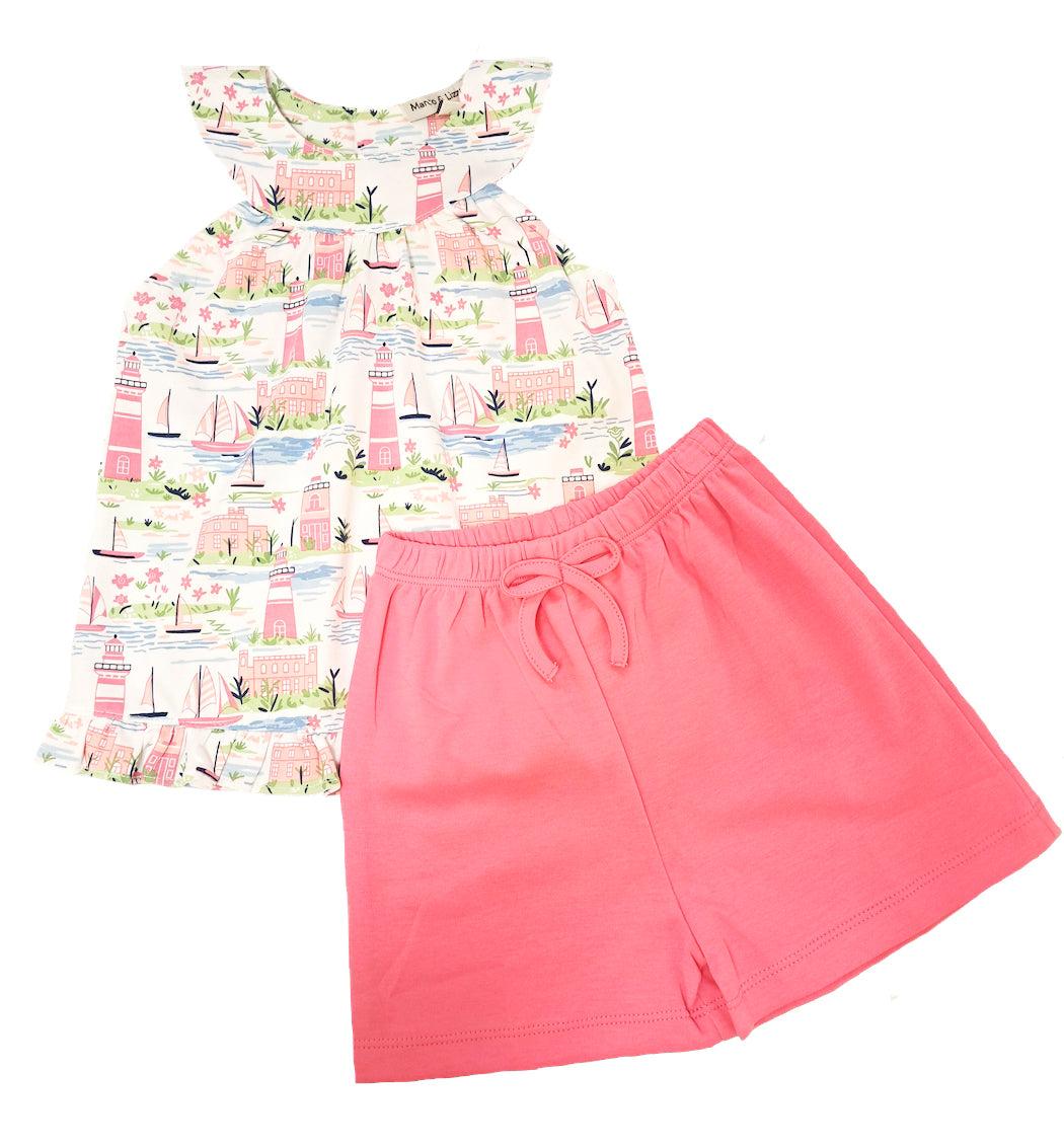 St Barts Girl's Short Set - Little Threads Inc. Children's Clothing