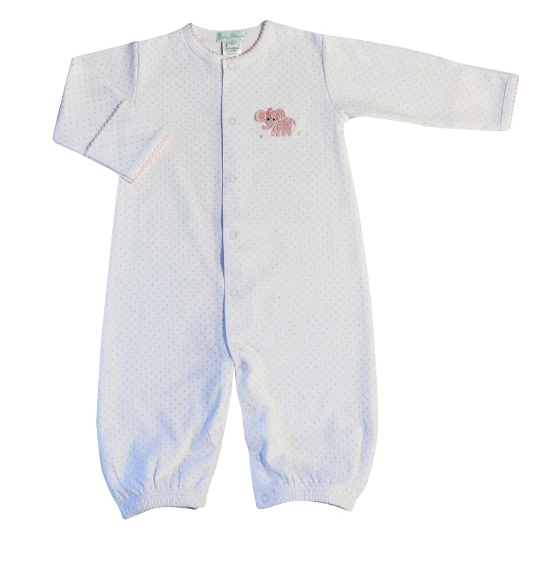 Baby Girl's "Elephant Collection" Pima Cotton Converter Gown - Little Threads Inc. Children's Clothing