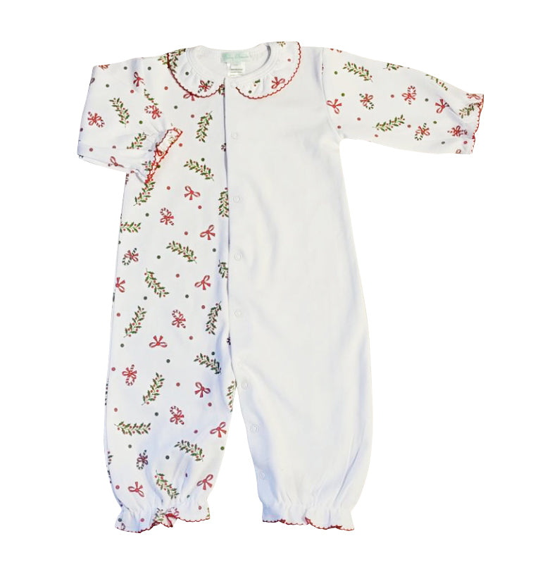 Christmas bows and hollies baby girl converter monograming gown