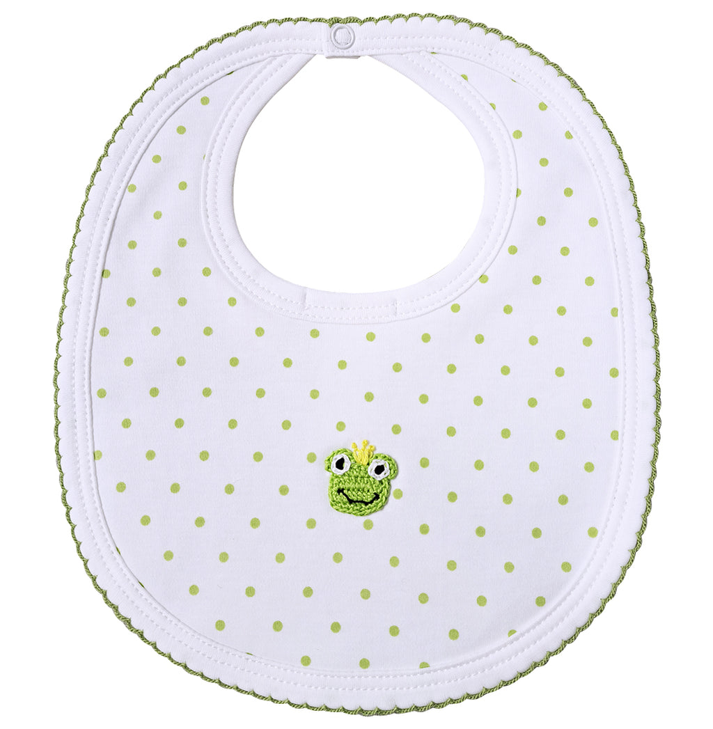 Frog Crochet - Unisex baby bib Pima Cotton - Little Threads Inc. Children's Clothing