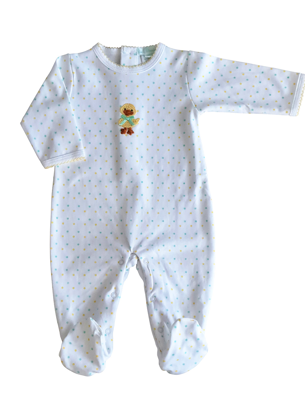 Ducky Polka Dots Baby's Footie - Little Threads Inc. Children's Clothing