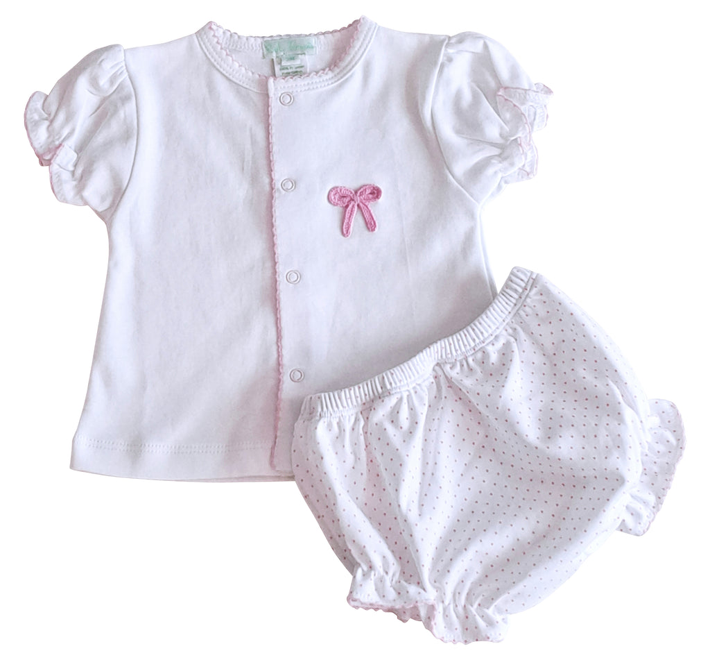 Baby Girl's Pink Bows Diaper Set - Little Threads Inc. Children's Clothing