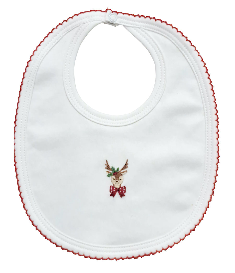 Baby Girl's "Christmas Reindeer" Bib - Little Threads Inc. Children's Clothing