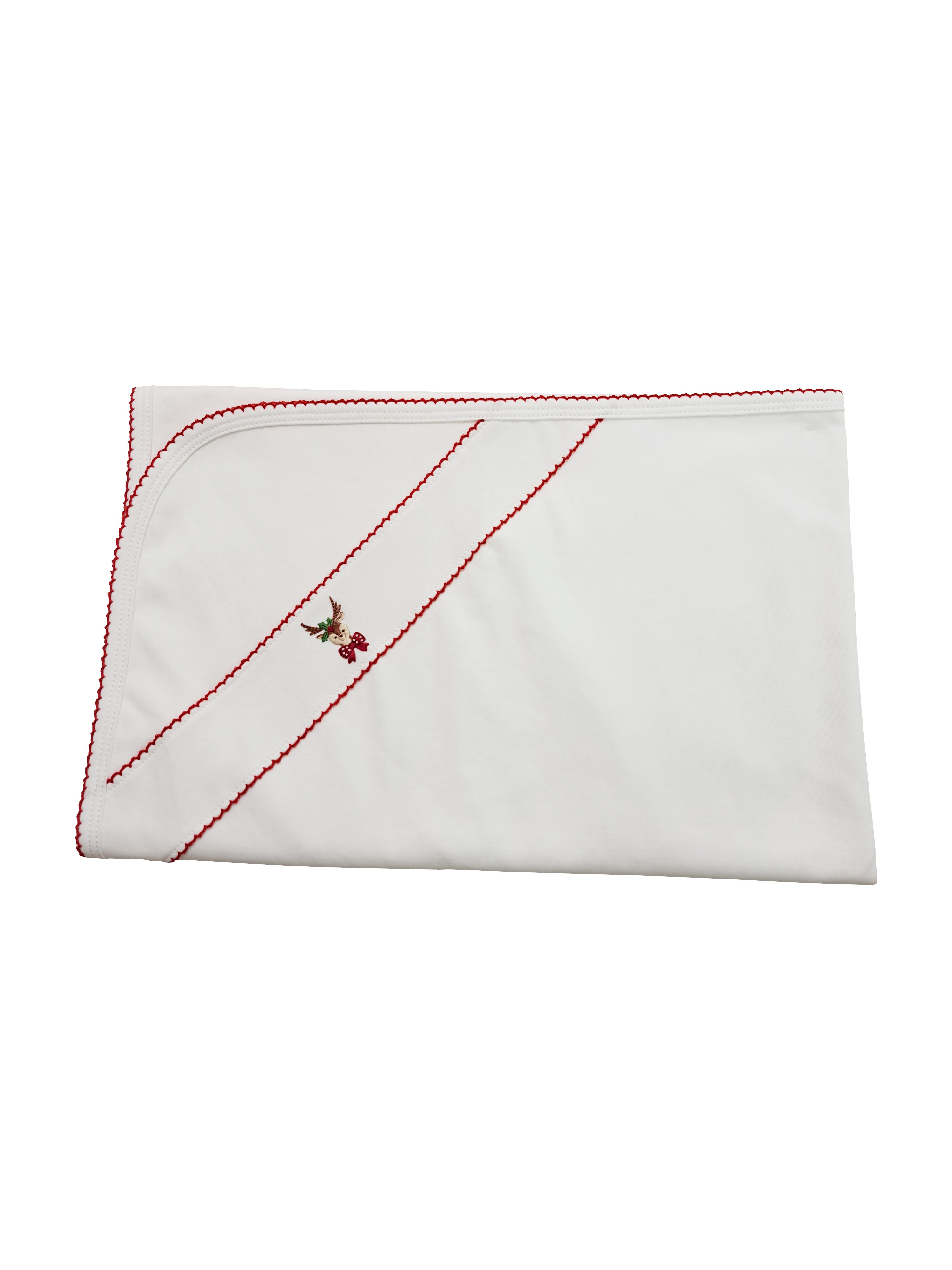 Christmas Baby Girl's Reindeer Pima Cotton blanket - Little Threads Inc. Children's Clothing