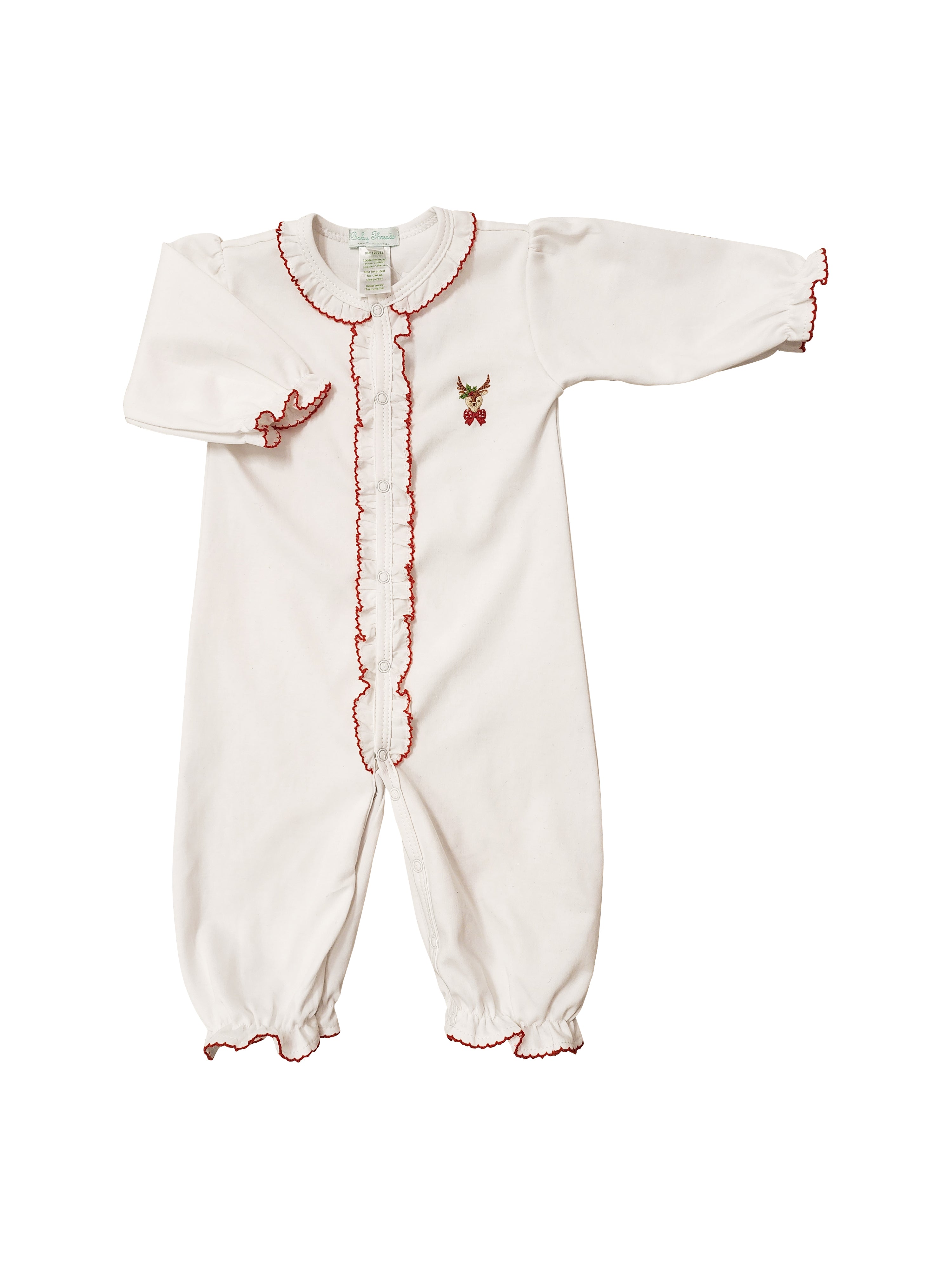 Baby Girl's "Christmas Reindeer" Pima Cotton Converter - Little Threads Inc. Children's Clothing