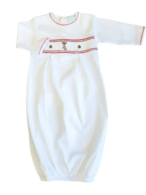Baby Boy's "Christmas Reindeer" Pima Cotton Gown - Little Threads Inc. Children's Clothing