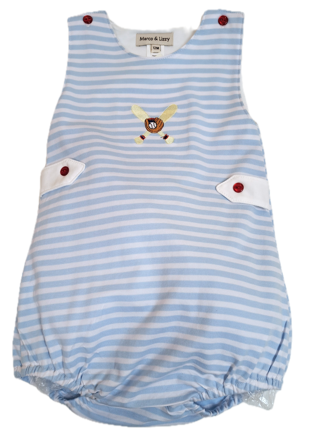 Baseball applique boy's sun bubble - Little Threads Inc. Children's Clothing