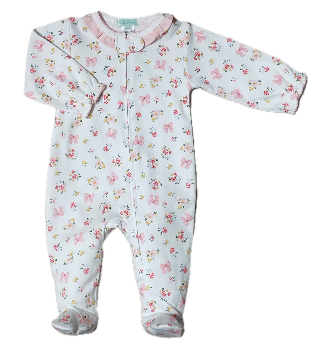Bows & Flowers Baby Girl Footie