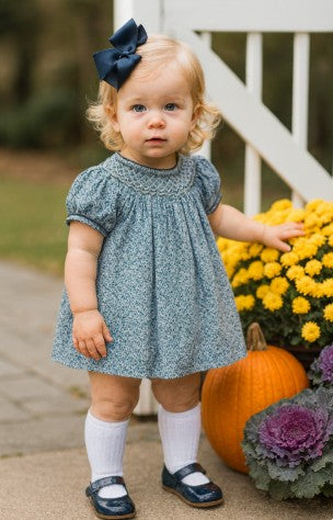 London hand smocked girl's bishop dress