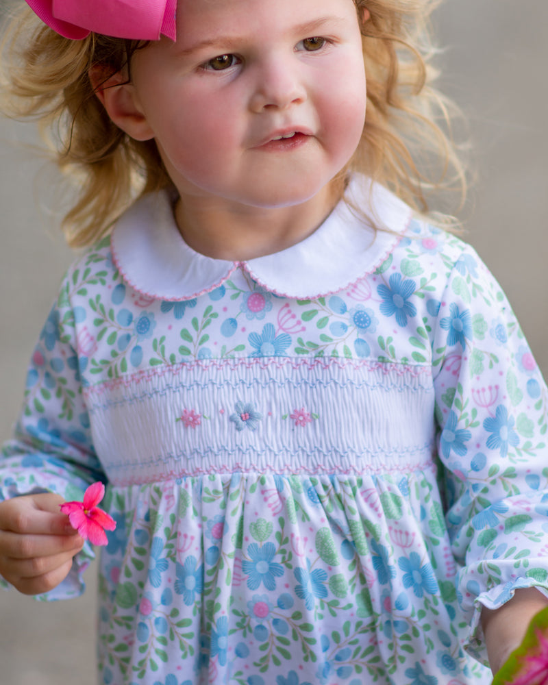 Girl's "Christina & Cameron" Hand Smocked Dress - Little Threads Inc. Children's Clothing
