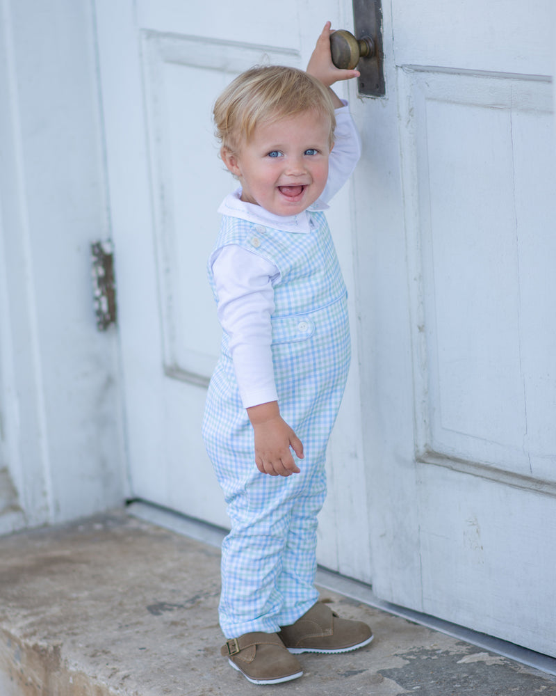 Boy's "Christina & Cameron" Pima Cotton 2PC Long Overall Set - Little Threads Inc. Children's Clothing