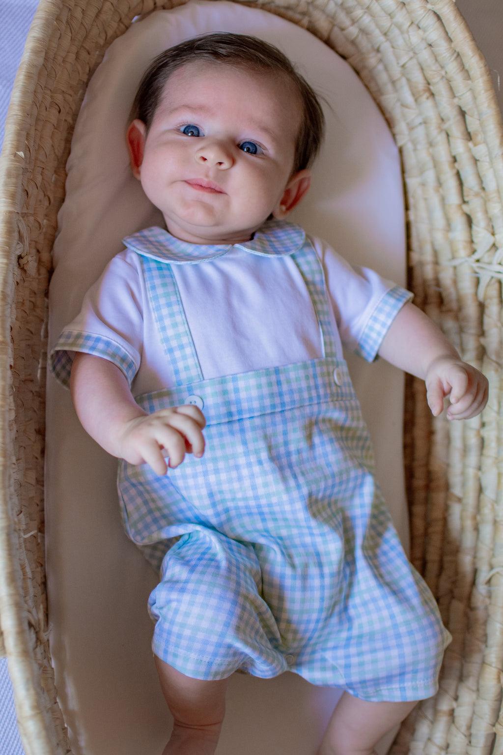 Baby Boy's "Christina & Cameron" Pima Cotton Romper - Little Threads Inc. Children's Clothing