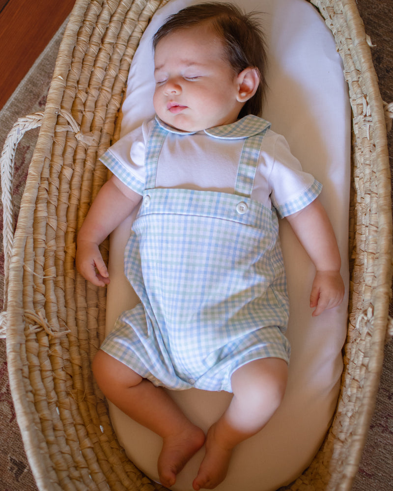 Baby Boy's "Christina & Cameron" Pima Cotton Romper - Little Threads Inc. Children's Clothing