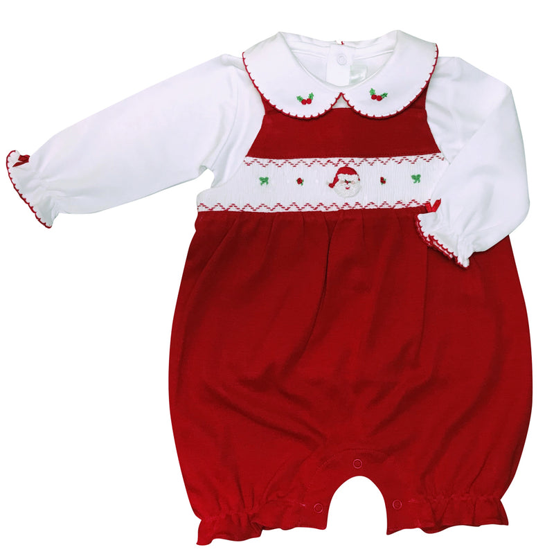 Baby Girl's Santa Claus Smocked Romper Set - Little Threads Inc. Children's Clothing
